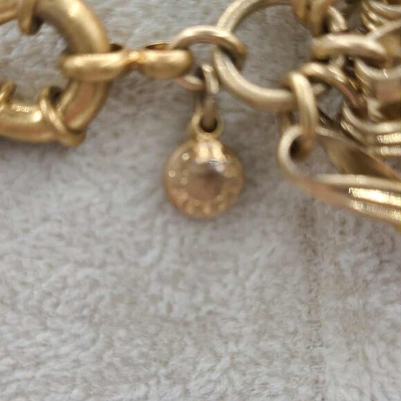 J Crew 12 Strands of Faux Pearls Gold Tone Link Necklace - Picture 8 of 13